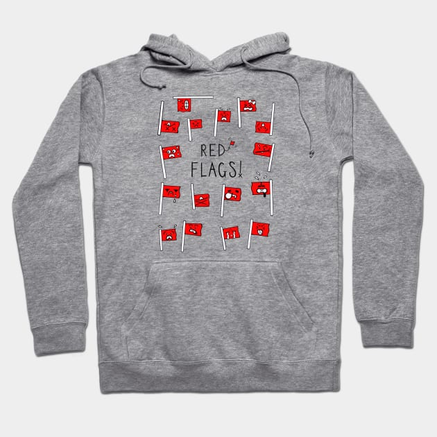 Red Flags - White Variation Hoodie by KirstyFinnigan